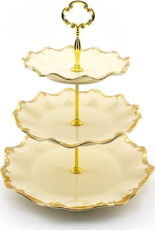 17674-13G Golden Rey 32 Cm 3 Katlı Kurabiyelik