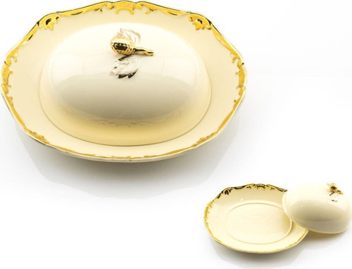 17882-G Golden Rey 20 Cm Kapaklı Tabak