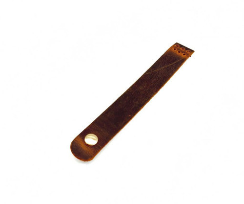Çanta Aksesuar 18x2,3 cm Crazy Oil Hardal Sarı Gerçek Deri Düz Çanta Kapağı Light Gold Metalli