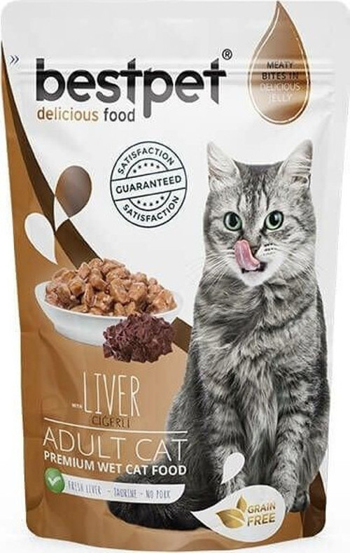 Adult Jelly Pouch Ciğerli Yaş Kedi Maması 85 Gr
