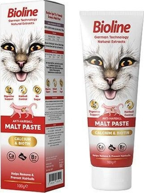 Anti-Hairball Malt Paste Cat Kediler için Tüy Yumağı Önleyici Malt Macun 100 Gr
