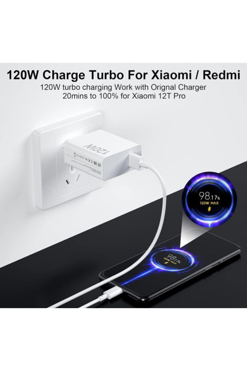 Type-c 120w (WATT) Turbo Şarj Aleti Cihazı Adaptörü Kablo (SET)