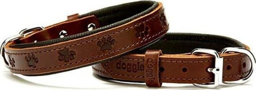 Comfort Deri Pati Desenli Köpek Boyun Tasması Small Kahverengi 2x30-35 Cm