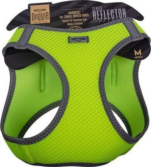 Havalı Dokuma Reflektör Küçük Irk Köpek Göğüs Tasması Medium Sarı 38-44 Cm