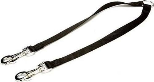 Dokuma Çift Köpek Gezdirme Tasma Aparatı Medium Siyah 2x60-60 Cm
