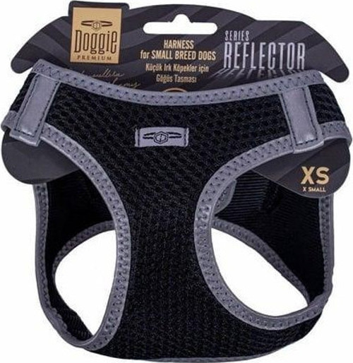 Havalı Dokuma Reflektör Küçük Irk Köpek Göğüs Tasması Xsmall Siyah 30-34 Cm