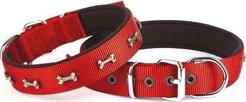 Comfort Dokuma Kemikli Köpek Boyun Tasması Large Kırmızı 2.5x42-50 Cm
