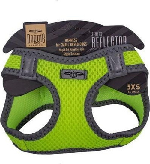 Havalı Dokuma Reflektör Küçük Irk Köpek Göğüs Tasması Xxxsmall Sarı 22-26 Cm