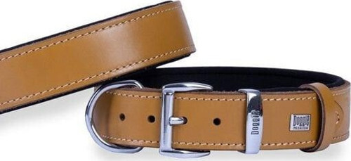 Konfor Deri Köpek Boyun Tasması Large Camel 3.5x52-60 Cm