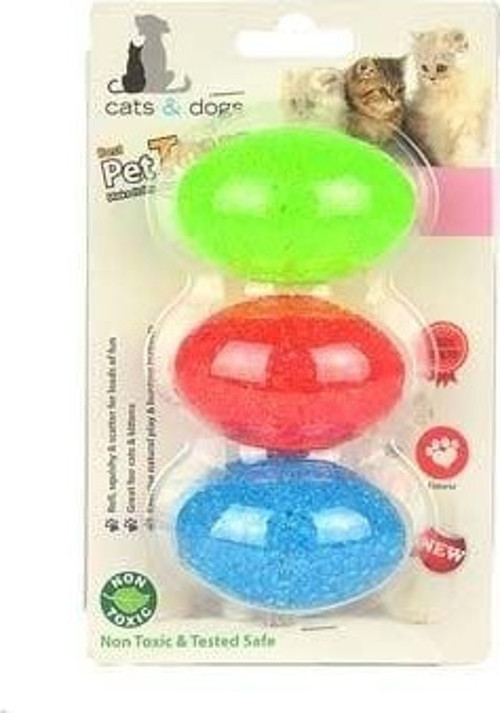Elips Çıngıraklı Kedi Oyun Topu 3 Adet