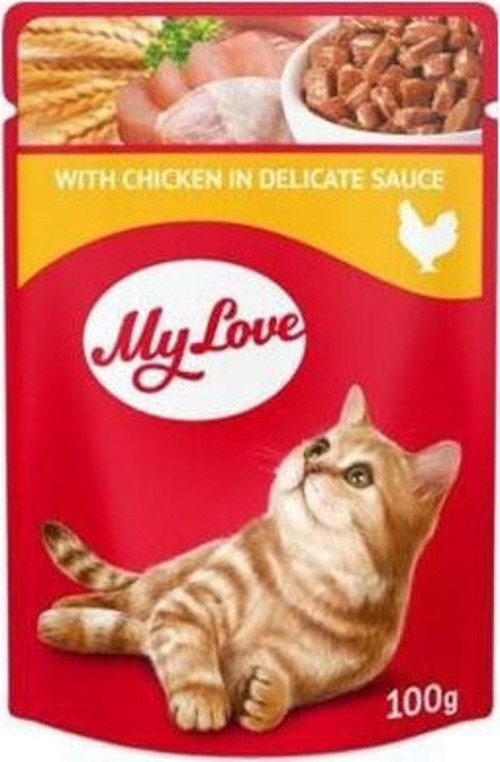 Soslu Tavuklu Pouch Konserve Kedi Maması 100 Gr