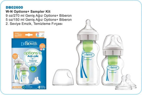 Dr. Brown's Options İkili PP Biberon Seti Geniş Ağız 150 ml & 270 ml