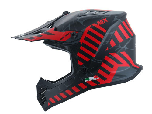 SWAY 618 Alert Çocuk Cross Kaskı Bisiklet Motosiklet Enduro Kask XL Beden Siyah Kırmızı Çocuk Kaskı