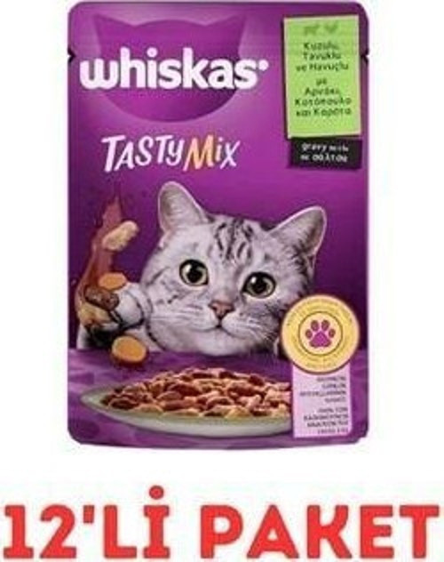 Tasty Mix Kuzulu Tavuklu Ve Havuçlu Yaş Kedi Maması 85 Gr 12'Li Paket