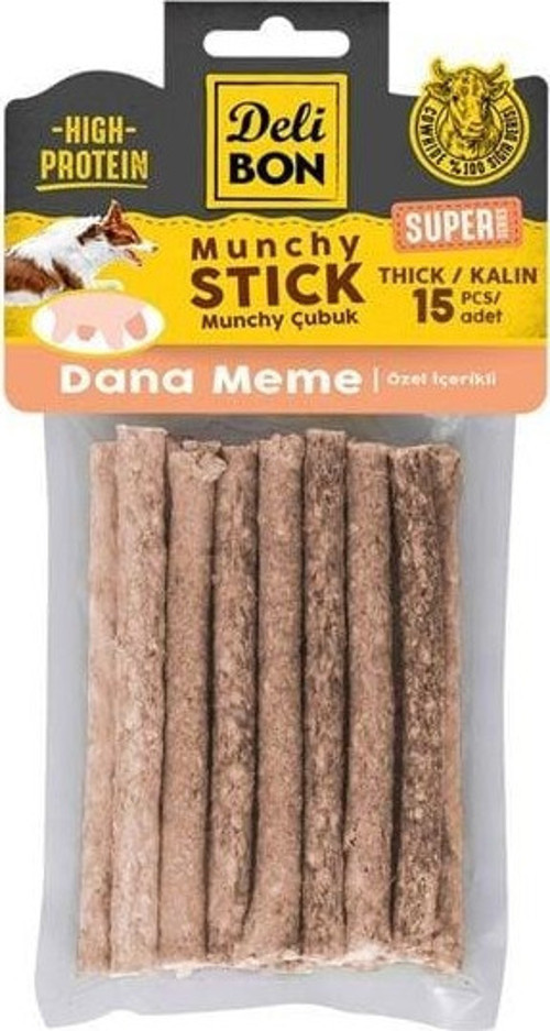 Süper Munchy Çubuk Dana Memeli Köpek Çiğneme Kemiği Kalın 15 Adet