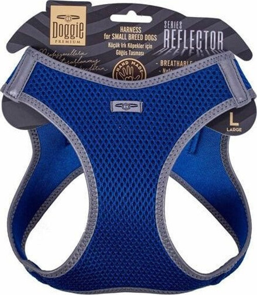 Havalı Dokuma Reflektör Küçük Irk Köpek Göğüs Tasması Large Mavi 42-48 Cm