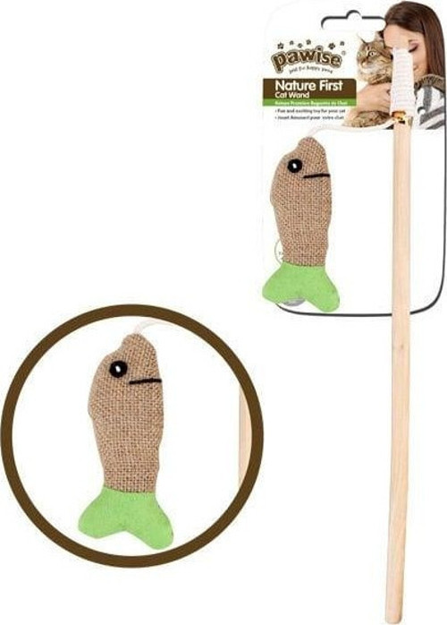 Naturel Balık Oltalı Kedi Oyuncağı Renkli