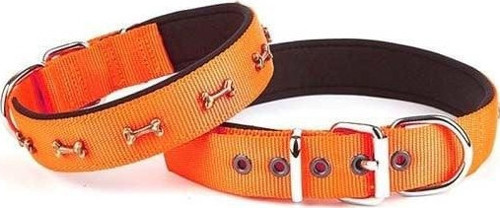Comfort Dokuma Kemikli Köpek Boyun Tasması Medium Turuncu 2.5x37-45 Cm