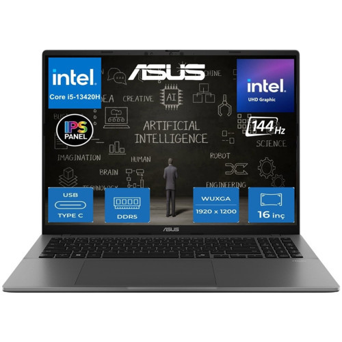 Vivobook S16 S3607VA Intel Core I5 13420H 32GB Ram 512GB SSD Freedos 16" 144Hz Wuxga Yapay Zeka Destekli Taşınabilir Bil
