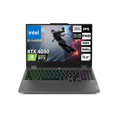 Loq 15IAX9 I5-12450HX 32 GB 2 Tbssd 6gb Rtx 4050 15.6" Fhd 144Hz Freedos Gaming Notebook 83GS007WTR BT11