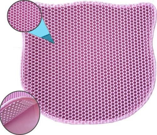 Kedi Şekilli Elekli Kum Toplama Paspası Pembe 58x67cm