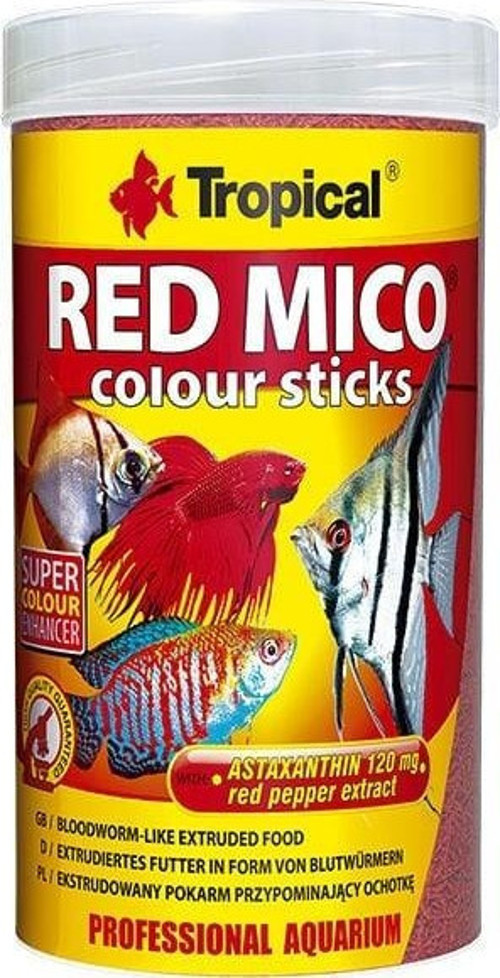 Red Mico Colour Sticks Kan Kurdu İçerikli Ekstrüde Balık Yemi 100 Ml 32 Gr