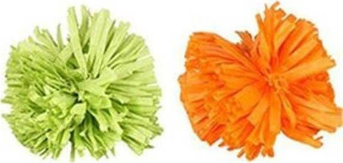 Ponpon Kağıt Top Kedi Oyuncağı Turuncu ve Yeşil 2 Adet - KONG