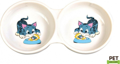 Kedi Mama Su Kabı Porselen 2x0,15Lt - KONG