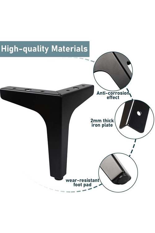 15 Cm Modern Model Siyah Metal Mobilya, Dolap, Koltuk, Kanepe, Tv Ünitesi Ayakları Metal (1 Adet)