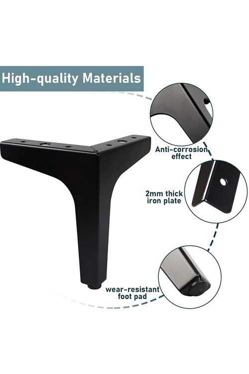 12 Cm Modern Model Siyah Metal Mobilya, Dolap, Koltuk, Kanepe, Tv Ünitesi Ayakları Metal (1 Adet)