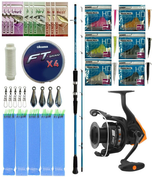 Hazır Tekne Oltası Seti Shimano Kamış Alivio Boat Quiver 2,10m 50-150g 2pc&Okuma JAW-55 3+1BB Olta Makinesi