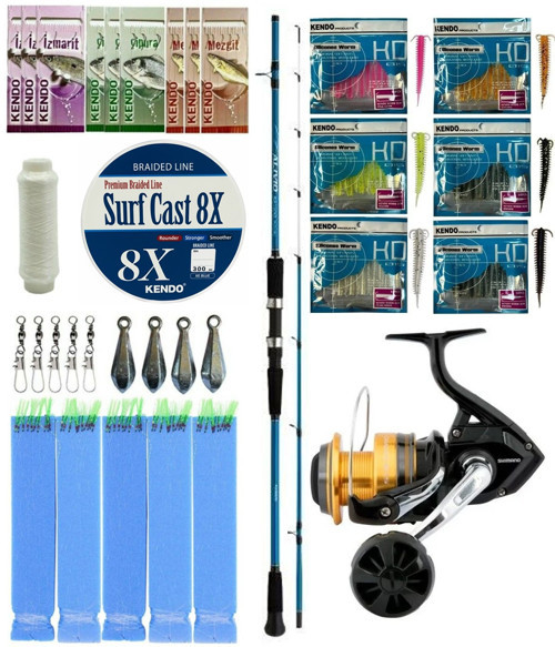 Hazır Tekne Oltası Seti Shimano Kamış Alivio Boat Quiver 2,10m 50-150g 2pc&Shimano Makina Socorro 6000 SW