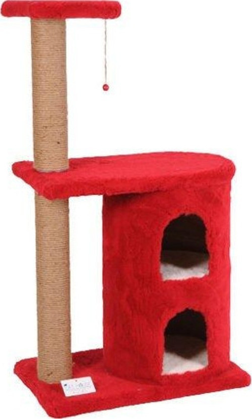 S03 İki Yuvalı Kedi Tırmalama Kırmızı 103 Cm - KONG