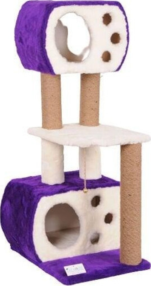 S08 Çift Yuvalı Katlı Kedi Tırmalama Mor 115 Cm - KONG