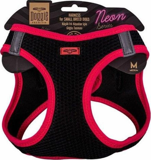 Havalı Dokuma Neon Küçük Irk Köpek Göğüs Tasması Medium Pembe 38-44 Cm