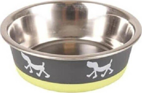 Siluet Metal Mama Kabı Gri ve Sarı 400 ml 14 cm - KONG
