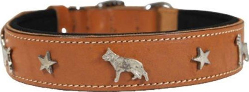 Comfort Deri Köpek Süslü Köpek Boyun Tasması Small Camel - KONG