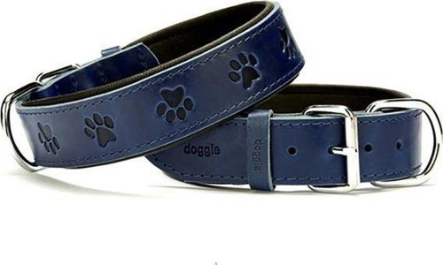 Comfort Deri Pati Desenli Köpek Boyun Tasması Small Mavi 4x47-55 Cm - KONG