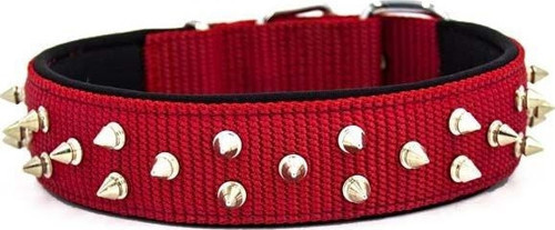 Comfort Dokuma Bol Çivili Köpek Boyun Tasması Small Kırmızı 4x47-55 Cm - KONG