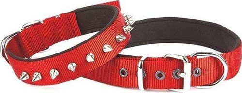Comfort Dokuma Çivili Köpek Boyun Tasması Medium Kırmızı 3x42-50 Cm - KONG