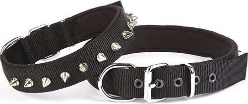 Comfort Dokuma Çivili Köpek Boyun Tasması Medium Siyah 2,5x37-45 cm - KONG