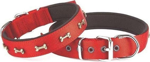 Comfort Dokuma Kemikli Köpek Boyun Tasması Large Kırmızı 3x47-55 Cm