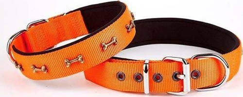 Comfort Dokuma Kemikli Köpek Boyun Tasması Medium Turuncu 3x42-50 Cm