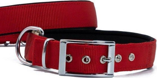 Elit Dokuma Köpek Boyun Tasması Medium Kırmızı 3x42-50 Cm