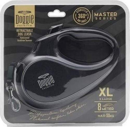 Master Otomatik Köpek Uzatma Tasması Xlarge Siyah 50 Kg 8 Mt
