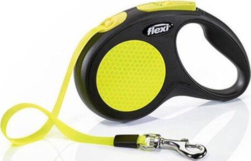 Neon Reflektörlü Şerit Otomatik Gezdirme Tasması (S) 5M Sarı - KONG