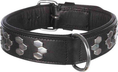 Köpek Boyun Tasması Gerçek Deri L-XL:55 - 65cm40mm Siyah-KONG