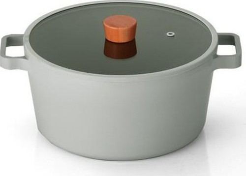 0128 D-NEOG226D FIKA CAM KAPAKLI ALUMINYUM DOKUM DERIN TENCERE 26CM GRI