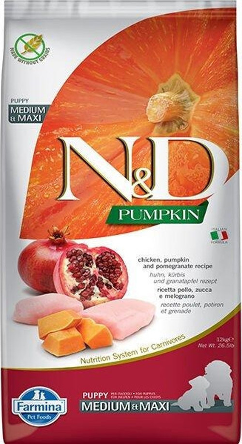 Pumpkin Tavuk ve Narlı Büyük ve Orta Irk Yavru Köpek Maması 12 Kg