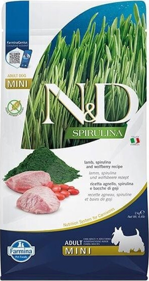 Spirulina Tahılsız Kuzu Etli Mini Irk Yetişkin Köpek Maması 2 Kg